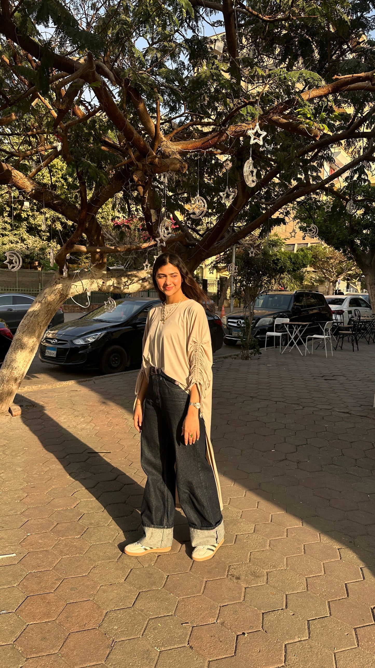 Basic Flowy top in Nude